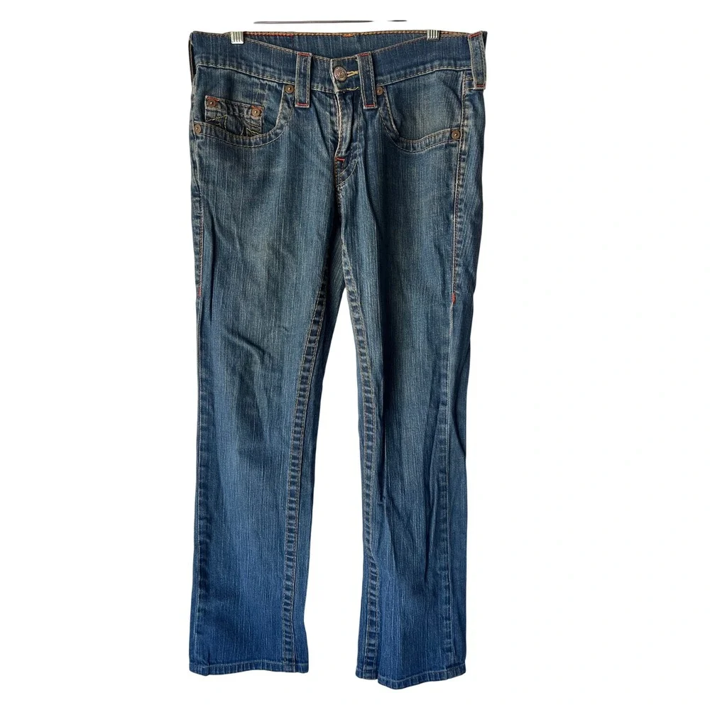 True Religion Bobby Straight Leg Jeans Medium Wash Made in USA 29x33